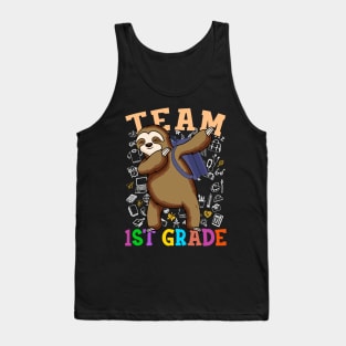 Dabbing Sloth Team 1st Grade Back To School Shirt Boys Girls Tank Top